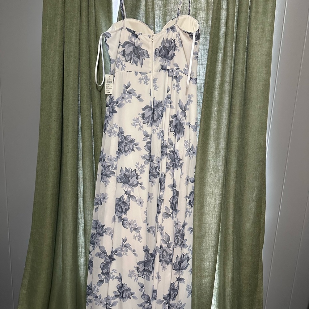 Windsor Floral Maxi Dress in Gray and Cream